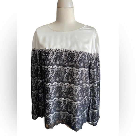 Laundry by Shelli Segal Lace Detail Blouse size 14 - Picture 1 of 8